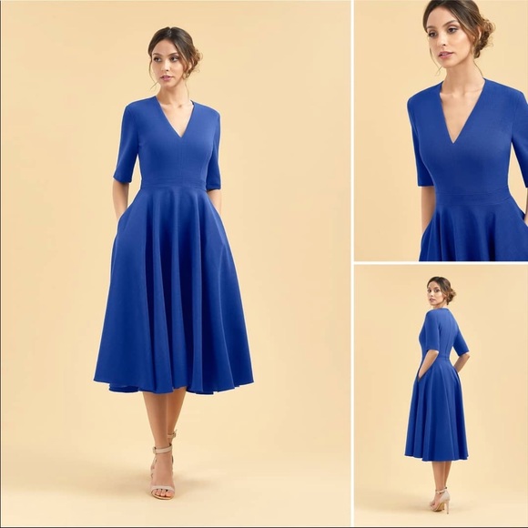 NWOT The Pretty Dress Company Myla in Cobalt UK 8/US 4 - Picture 2 of 2